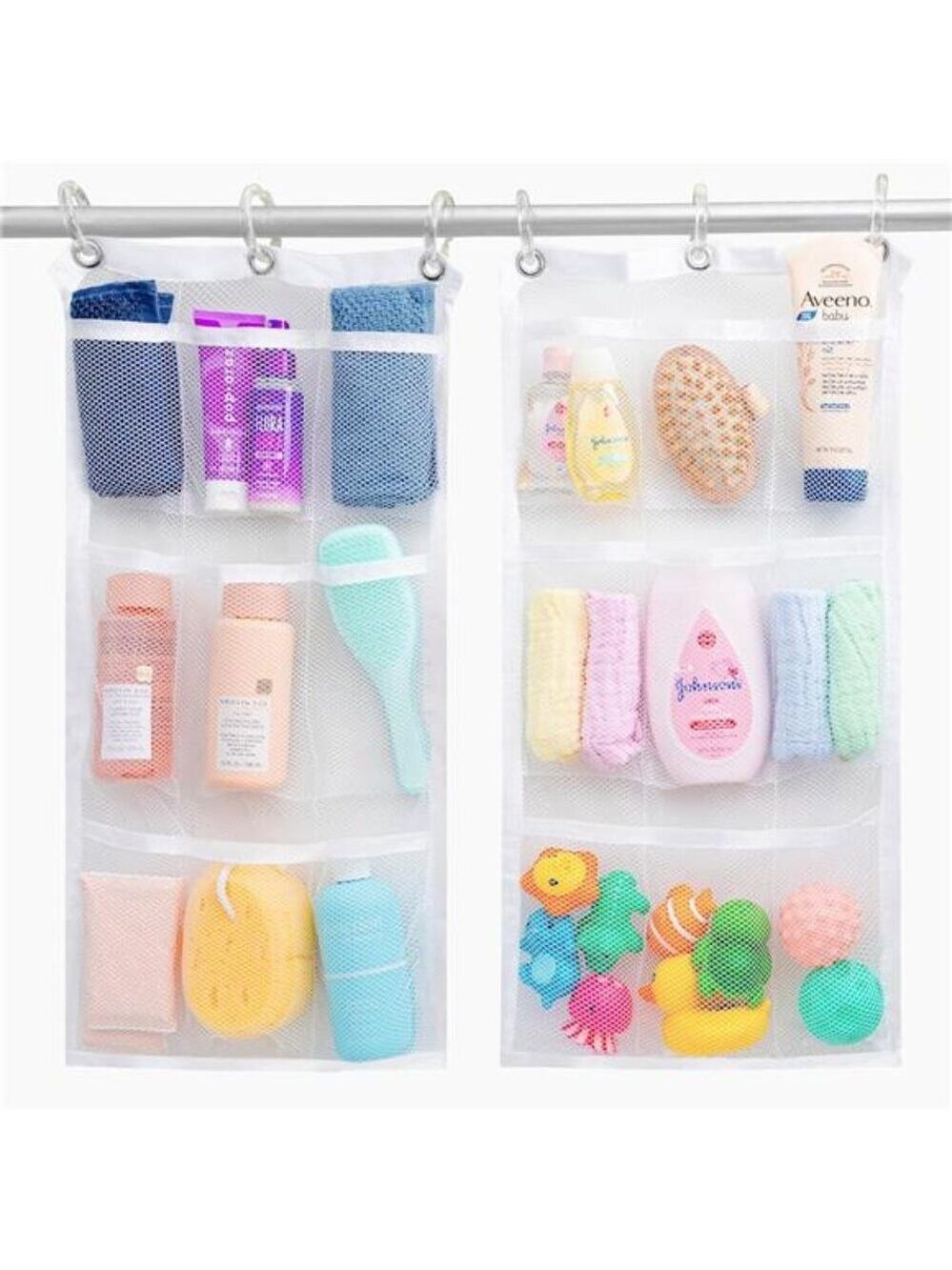 Shower Organizer Hanging 9 Pocket Mesh Caddy Bathroom Storage for Toiletries